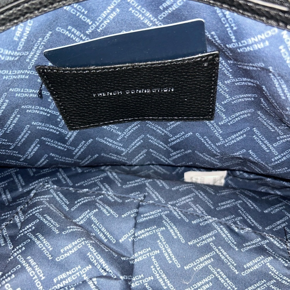 French Connection Bethan Pebble Tote Black 12X14X6 in. Brand New Dust Bag Incl. - Picture 6 of 15